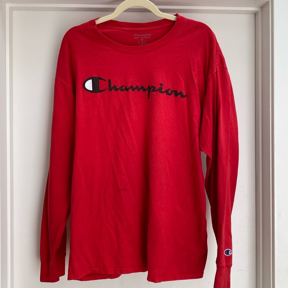 Classic Graphic Long-Sleeve T-Shirt, Screenprint Script Logo XL